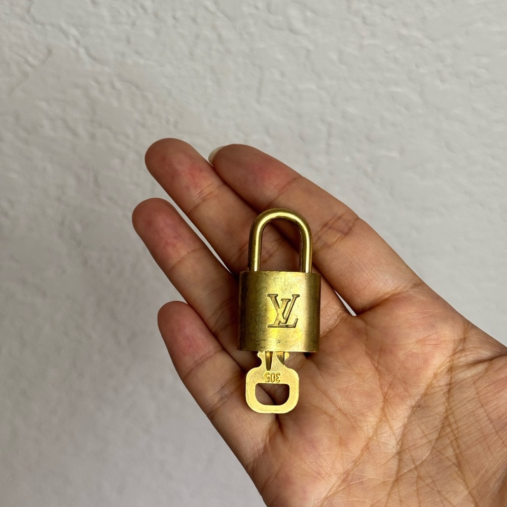 Louis Vuitton Padlock Lock & Key Set Brass Number 305